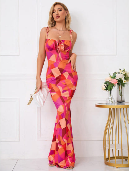 Zenaviva™ Floral Tie Strap Maxi Dress