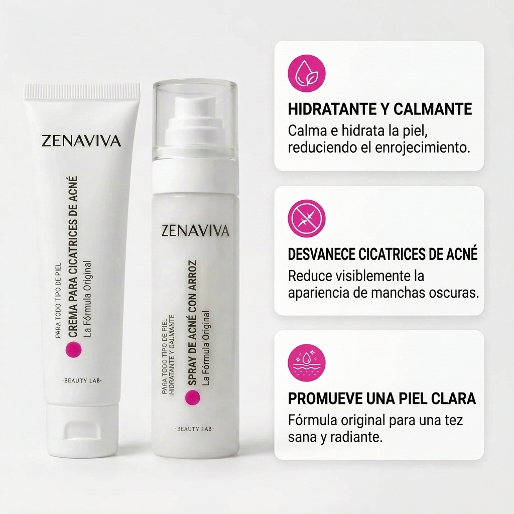Zenaviva™ Rice-Infused Acne Spray + Scar Cream SP