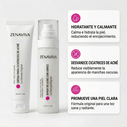 Zenaviva™ Rice-Infused Acne Spray + Scar Cream SP