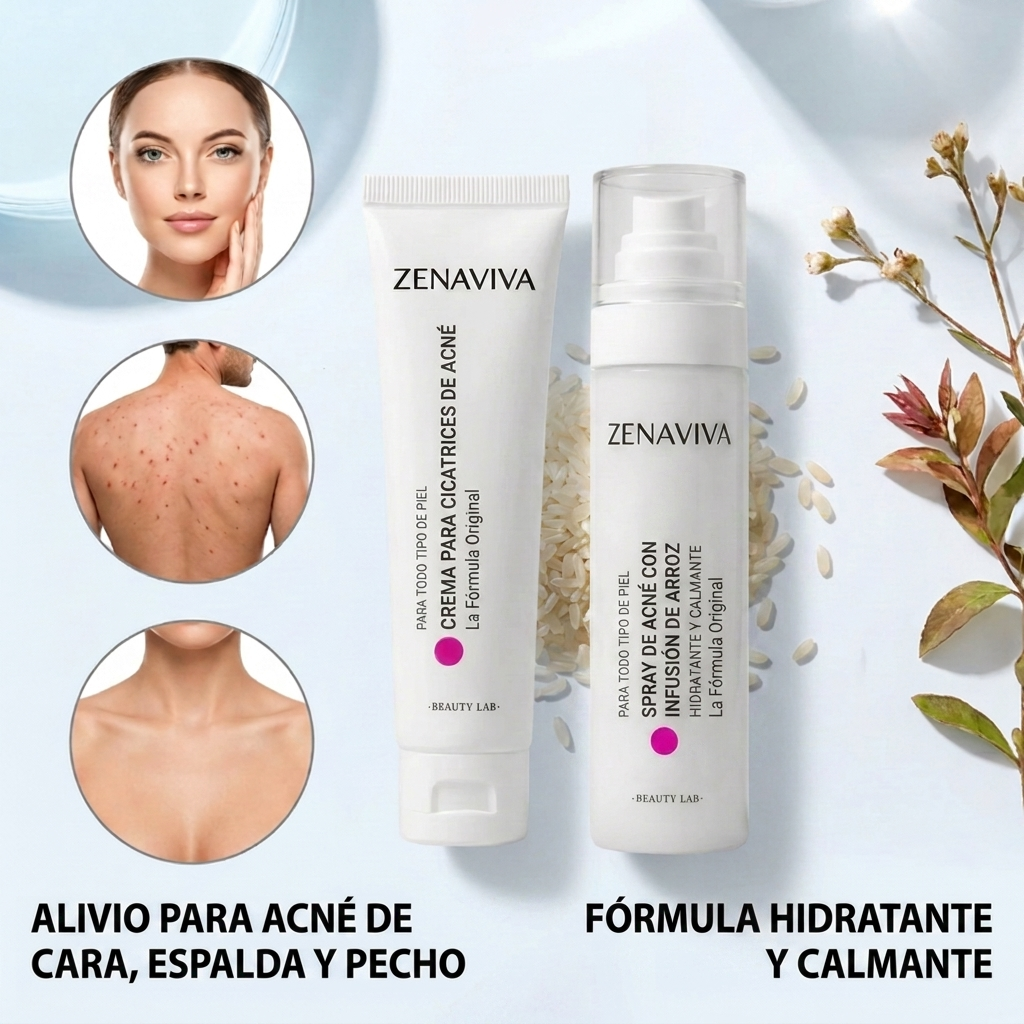 Zenaviva™ Rice-Infused Acne Spray + Scar Cream SP