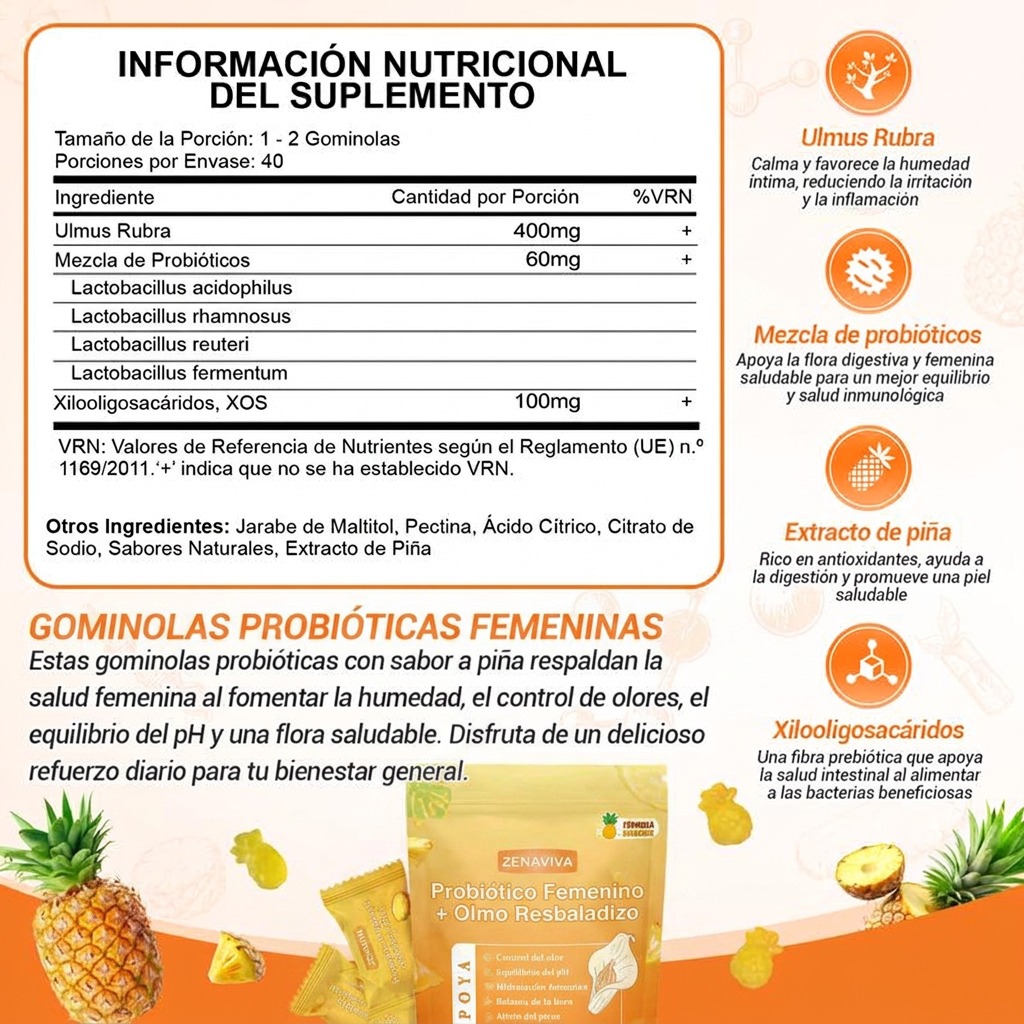 Zenaviva™ Women's Probiotic + Slippery Elm Gummies