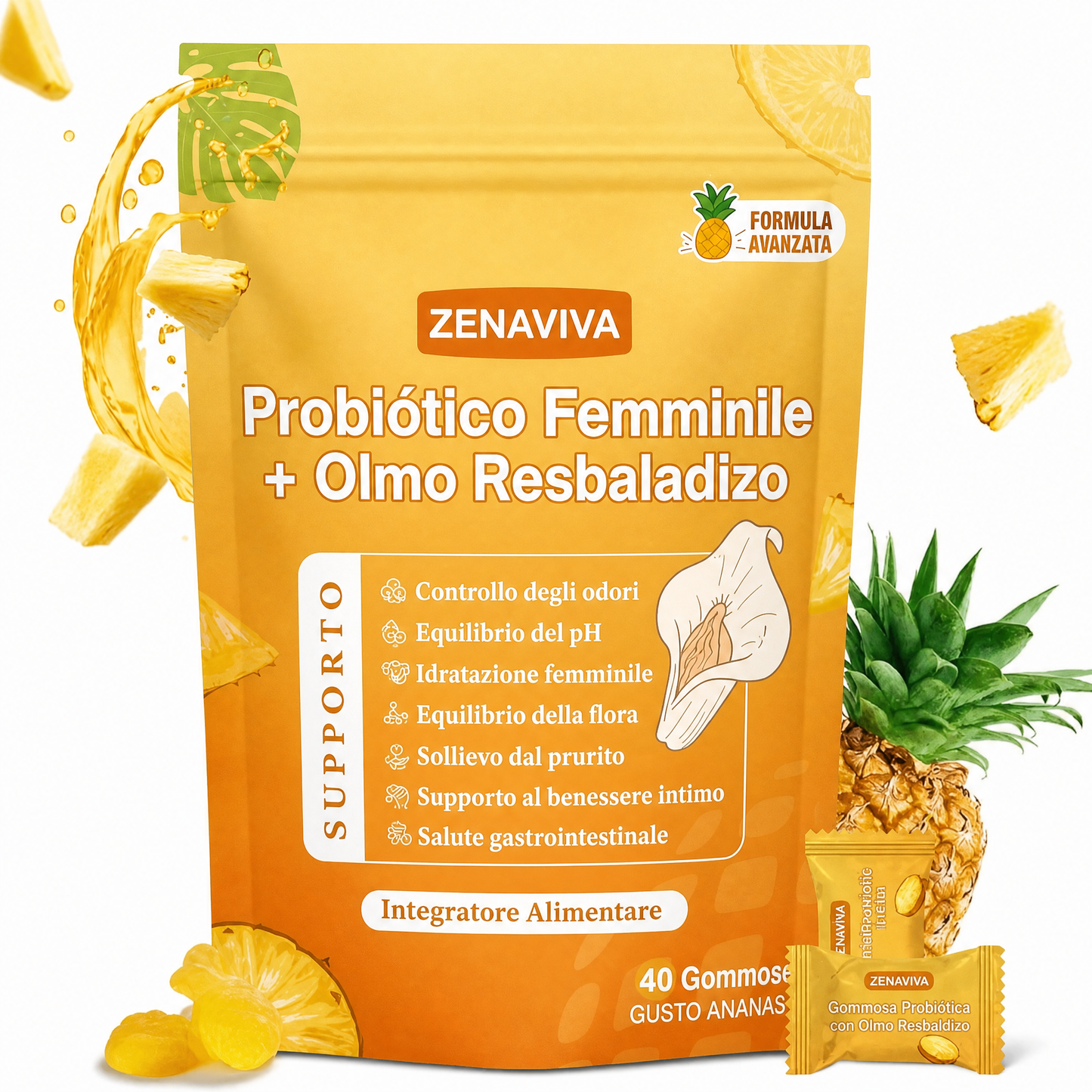 Zenaviva™ Gomitas Probióticas para la Mujer + Olmo Resbaladizo