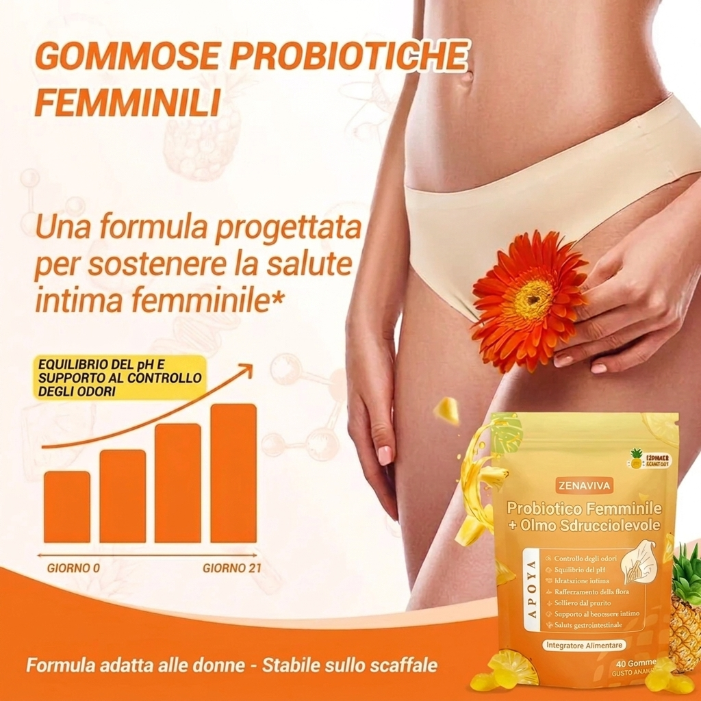 Zenaviva™ Gomitas Probióticas para la Mujer + Olmo Resbaladizo
